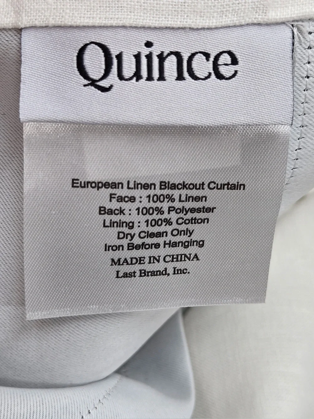 NWT QUINCE Set Of 2 48x108 European Linen True Blackout Curtains White 0410